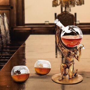 Atlas Gold Whiskey Decanter Set